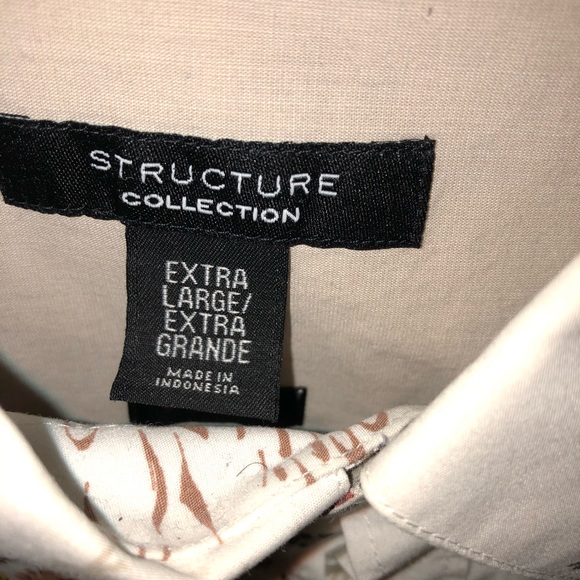 Structure White Hawaiian Button Down T Shirt - Picture 2 of 4